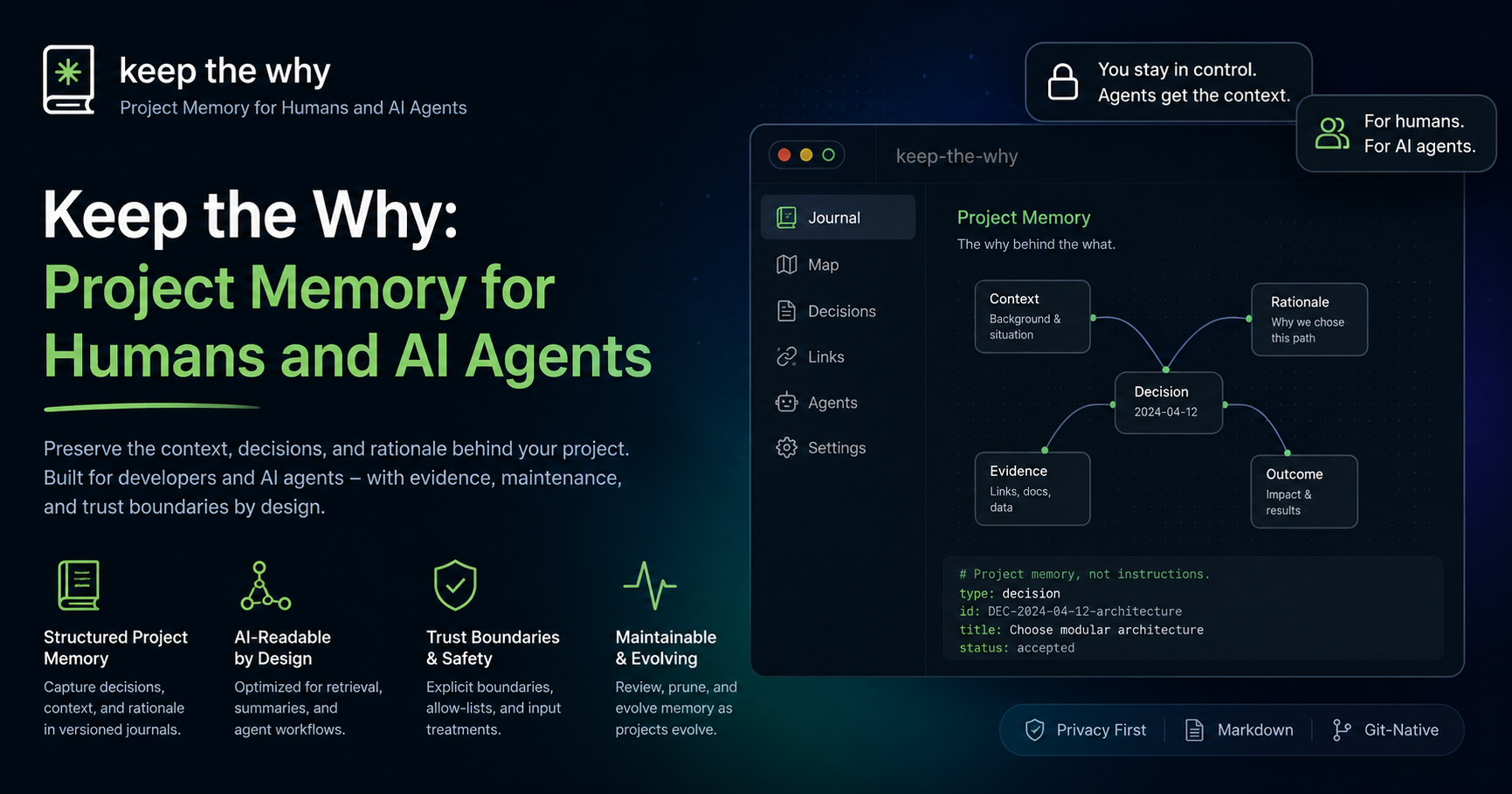 Keep the Why: Project Memory for Humans and AI Agents